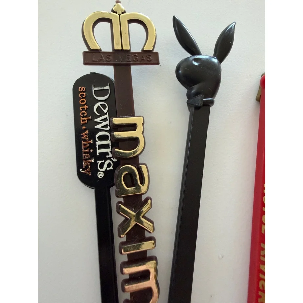 Las Vegas Casino Swizzle Sticks Playboy Maxim Caesars MGM Stardust Lot 8 VTG